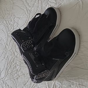 Pastry Pop Tart Grid Hip Hop Shoes, Black/White, Size 11